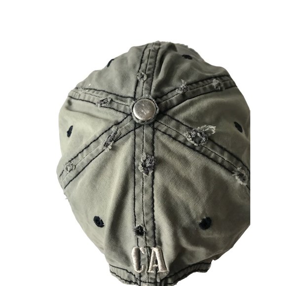 Flag Patriot San Diego California Green White Distressed Denim Adjustable Cap Ha - Picture 5 of 9